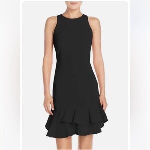 CHELSEA28 Black Mini Dress with Ruffles Size 12